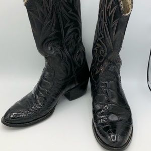 Vintage Dan Post Black Pre Ban Sea Turtle Boots Men’s size 8 D